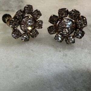 Antique Georgian c.1800s Paste cluster Earrings screw back